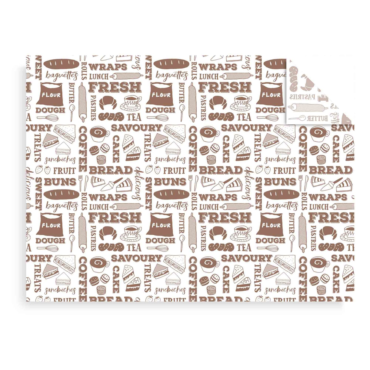 Vegware Compostable 400 x 300mm Greaseproof Sheet - Bakery - Case of 1000