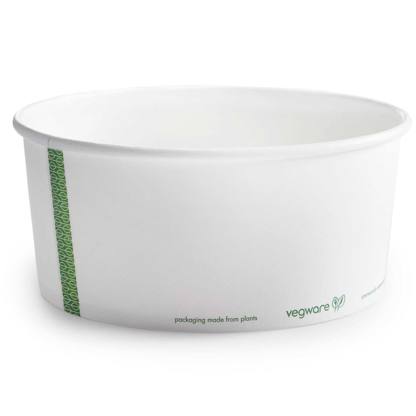Vegware Compostable 48oz PLA-Lined Paper Food Bowl - White - Case of 300