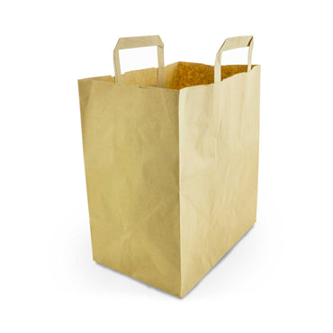 Vegware Compostable Large Recycled Kraft Paper Carrier - Case of 250