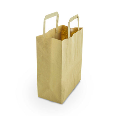 Vegware Compostable Small Recycled Kraft Paper Carrier - Case of 500