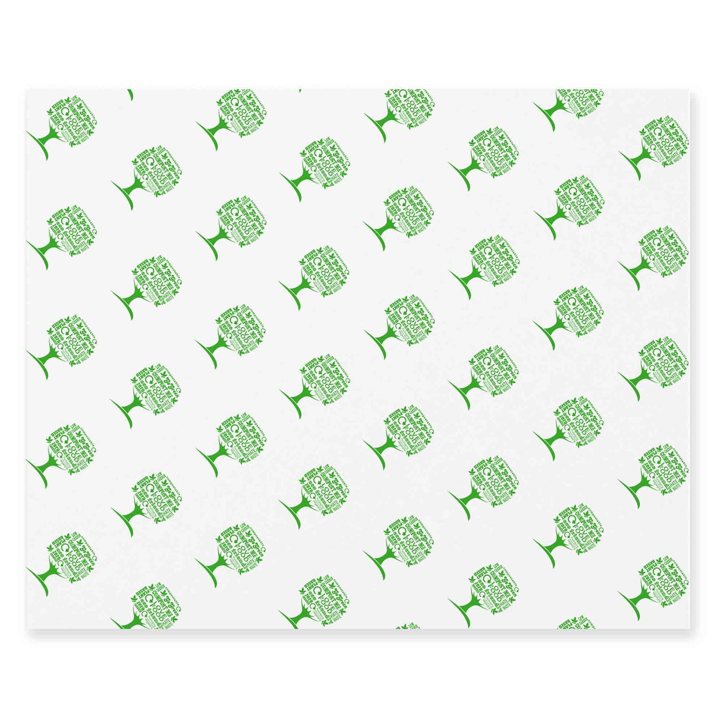 Vegware Compostable 430 x 350mm Greaseproof Sheet - Green Tree - Case of 1000