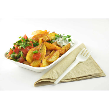 Vegware Compostable Medium Bagasse Chip Tray - White - Case of 500