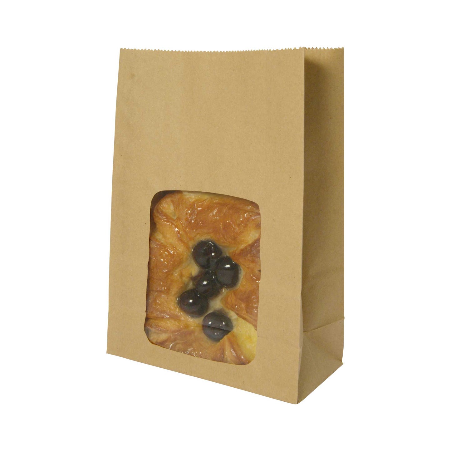 NatureFlex Compostable 6 x 3 x 9in Kraft Window Bloomer Bag - Case of 250