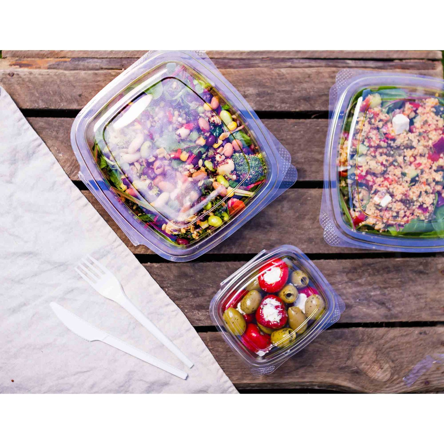 Vegware Compostable 8oz PLA Hinged Deli Container - Case of 300