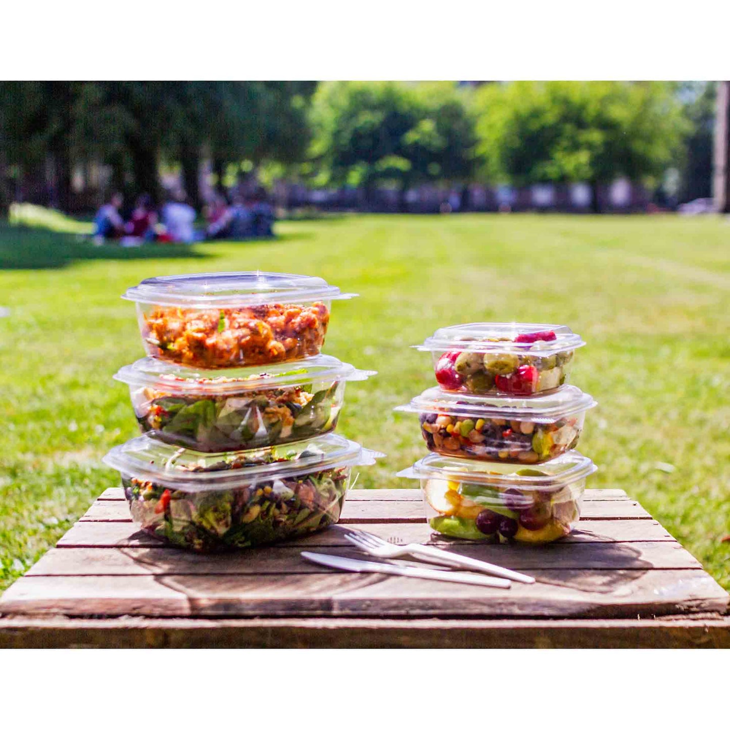 Vegware Compostable 8oz PLA Hinged Deli Container - Case of 300