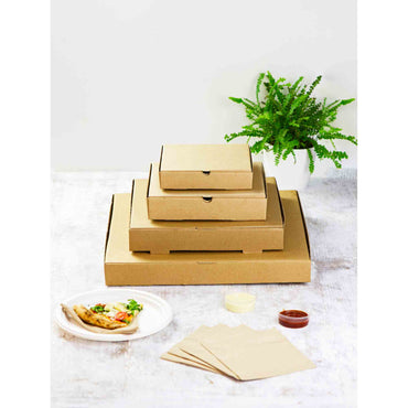 Vegware Compostable 7in Brown Kraft Pizza Box - Case of 100
