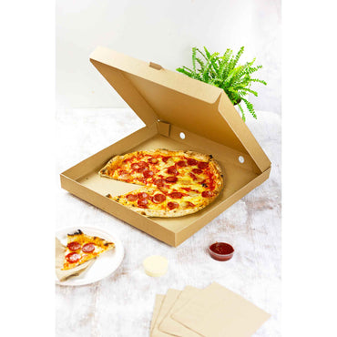 Vegware Compostable 16in Brown Kraft Pizza Box - Case of 50