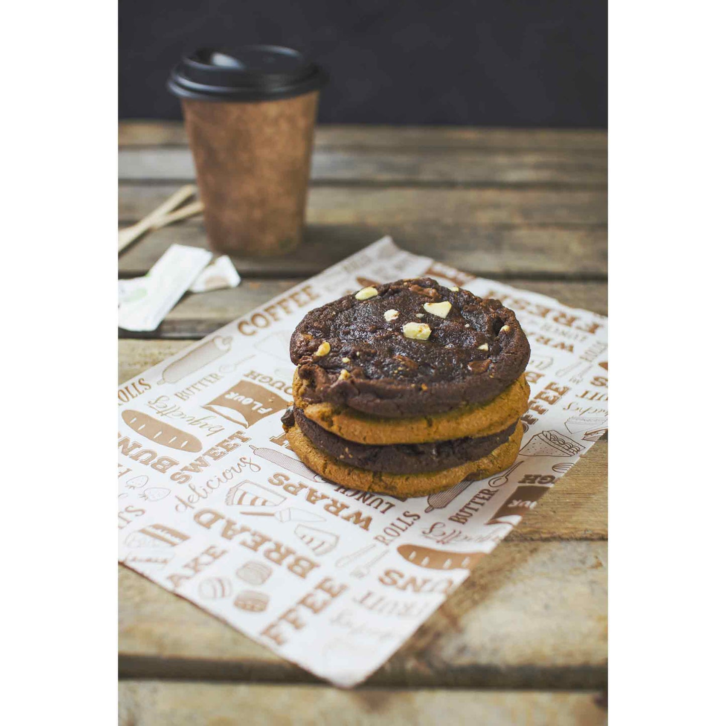 Vegware Compostable 400 x 300mm Greaseproof Sheet - Bakery - Case of 1000