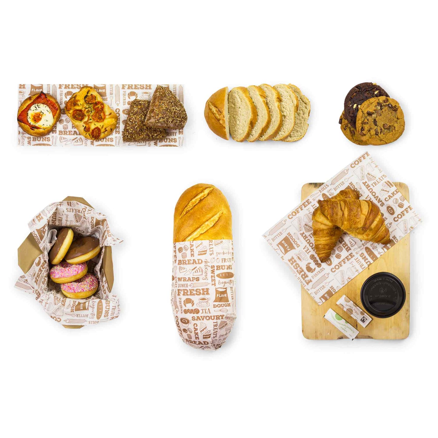 Vegware Compostable 400 x 300mm Greaseproof Sheet - Bakery - Case of 1000