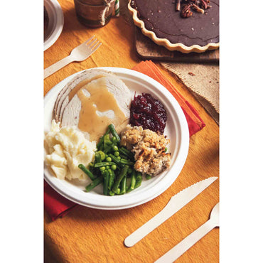 Vegware Compostable 9in Bagasse Plate - White - Case of 500