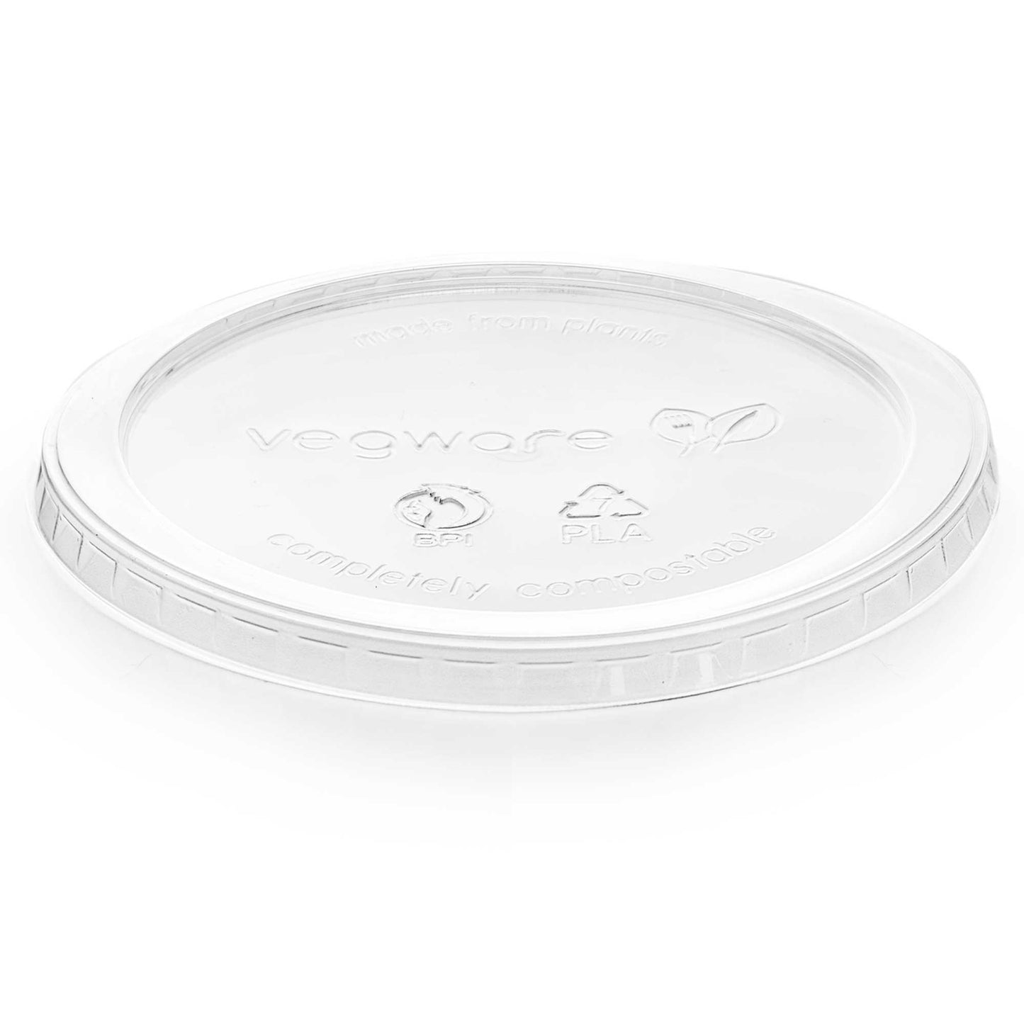 Vegware Compostable PLA Round Deli Lid (Fits 8-32oz Containers) - Case of 500