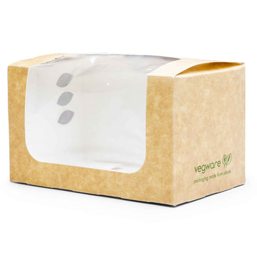Vegware Compostable Bloomer Sandwich Kraft Box - Case of 500