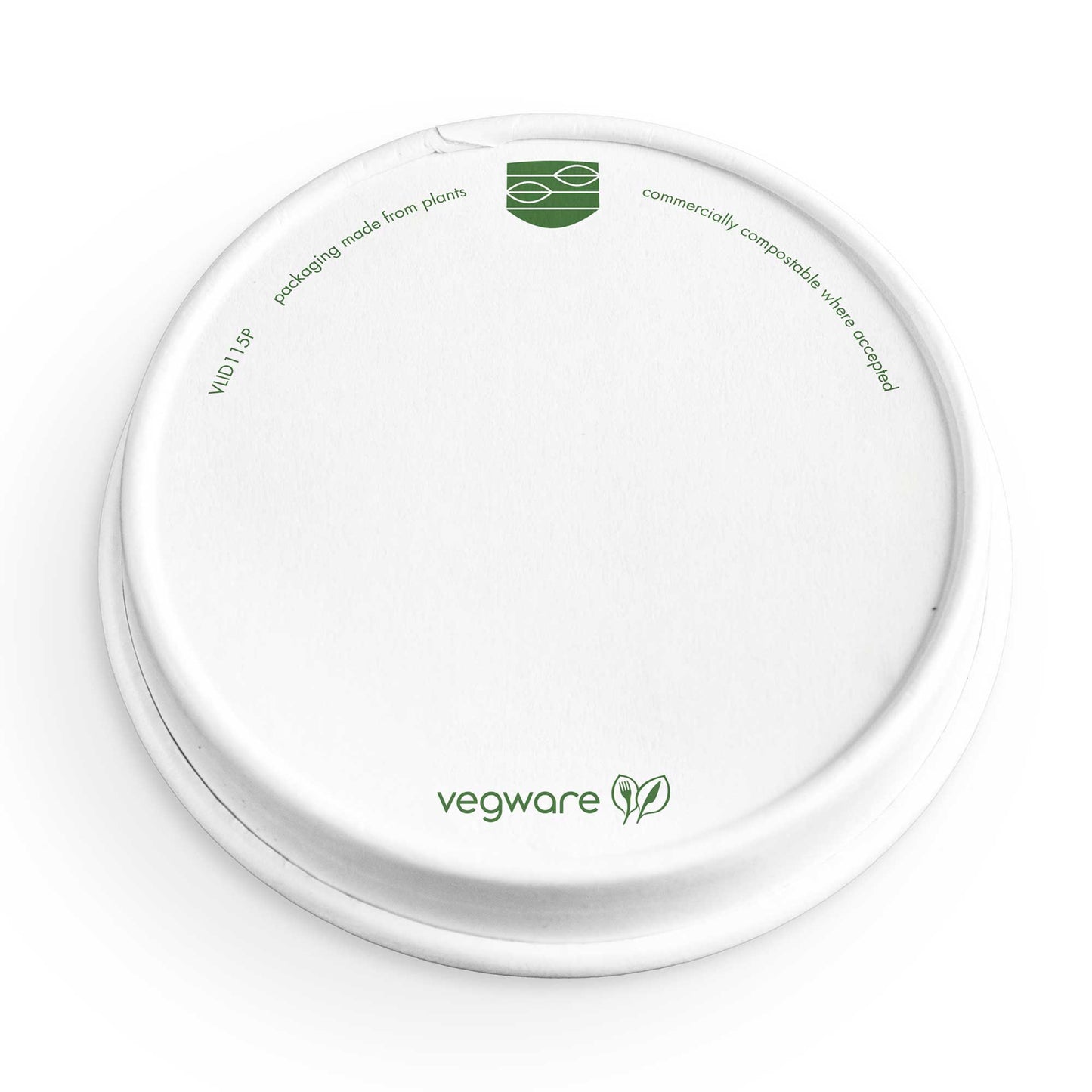 Vegware Compostable 115-Series Flat Paper Hot Lid - Case of 500