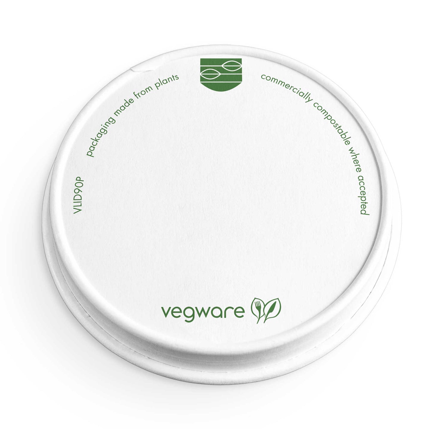 Vegware Compostable 90-Series Flat Paper Hot Lid - Case of 1000