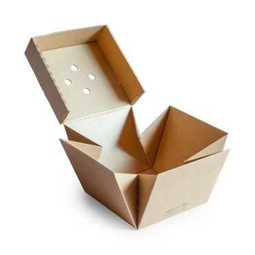 Vegware Compostable Premium Burger Box 10.5cm / 5in - Kraft - Case of 100