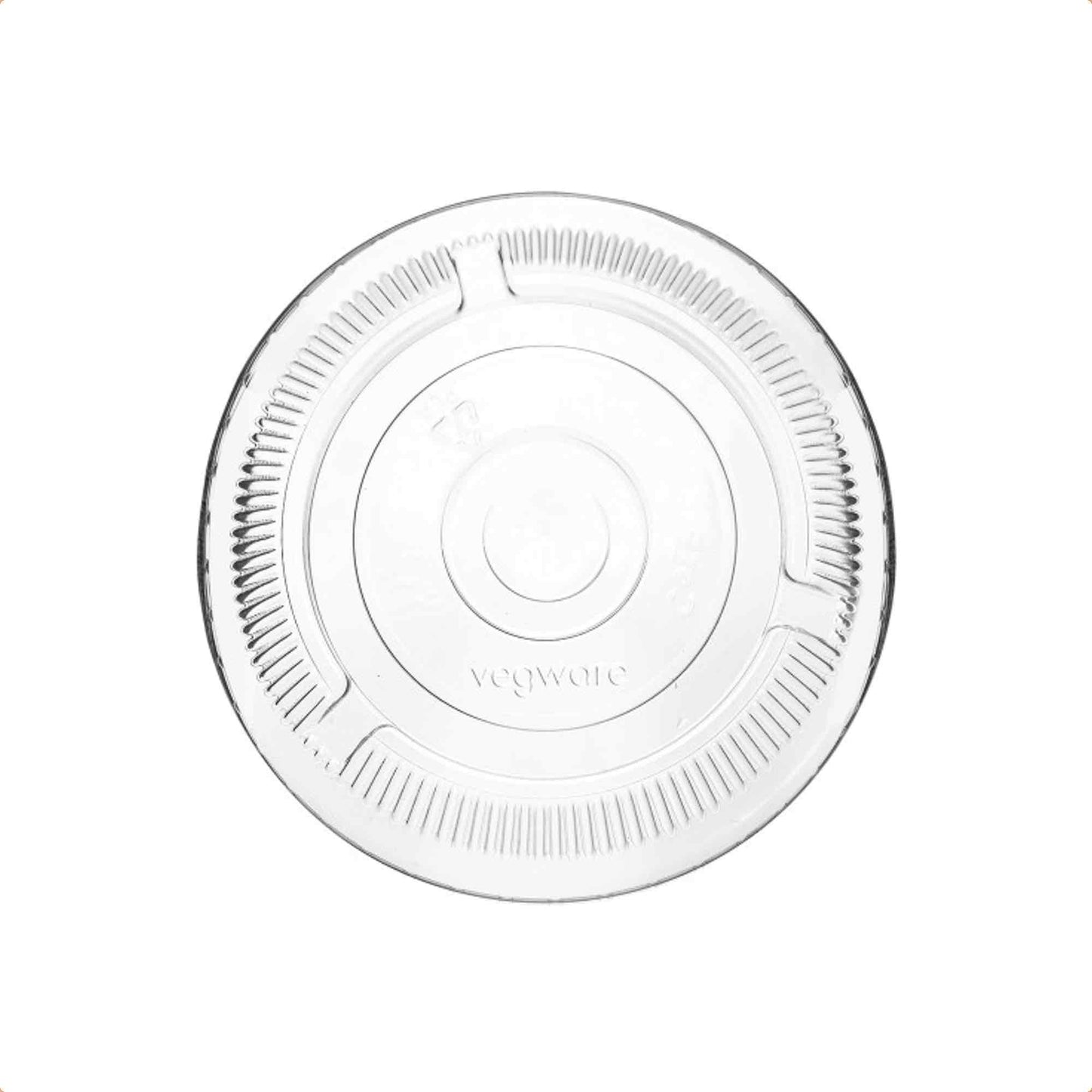 Vegware Plant-Based 96-Series 1K PLA Flat Lid, Straw Slot- Case of 1000