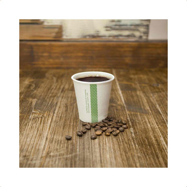 Vegware 6oz White Compostable Single Wall Hot Cups - Case of 1000