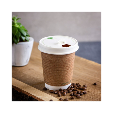 NEW - Vegware Compostable 12 & 16oz Paper Hot Cup Lids - Case of 1000 - 89 Series