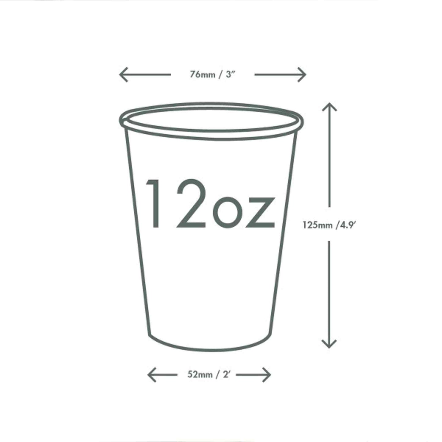 Vegware Plant-Based 12oz Paper Cold Cup, 76-Series - Case of 1000