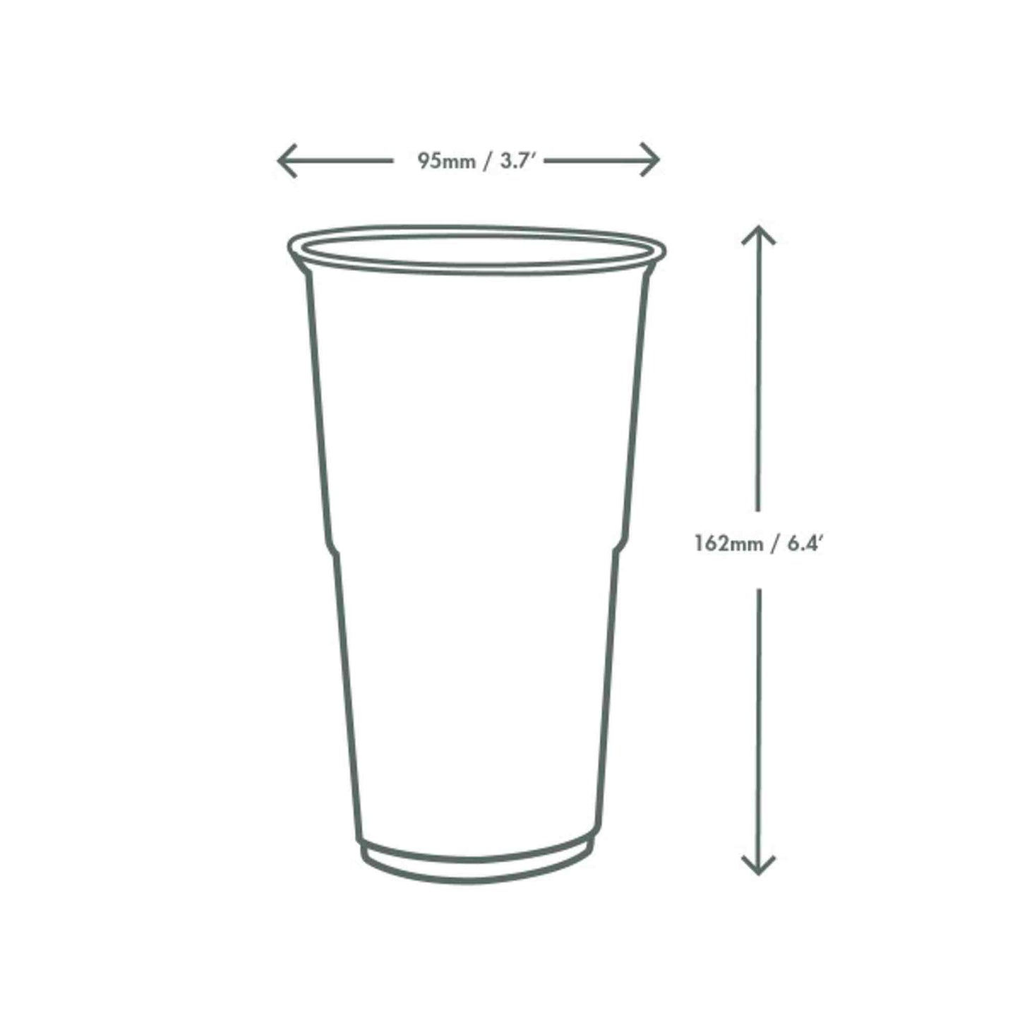Vegware Plant-Based CE-Marked PLA Pint Cup - Case of 960