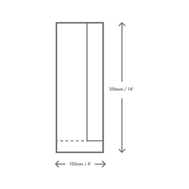 Compostable 4 x 6 x 14in Kraft PLA Side Window Baguette Bag - Case of 1000