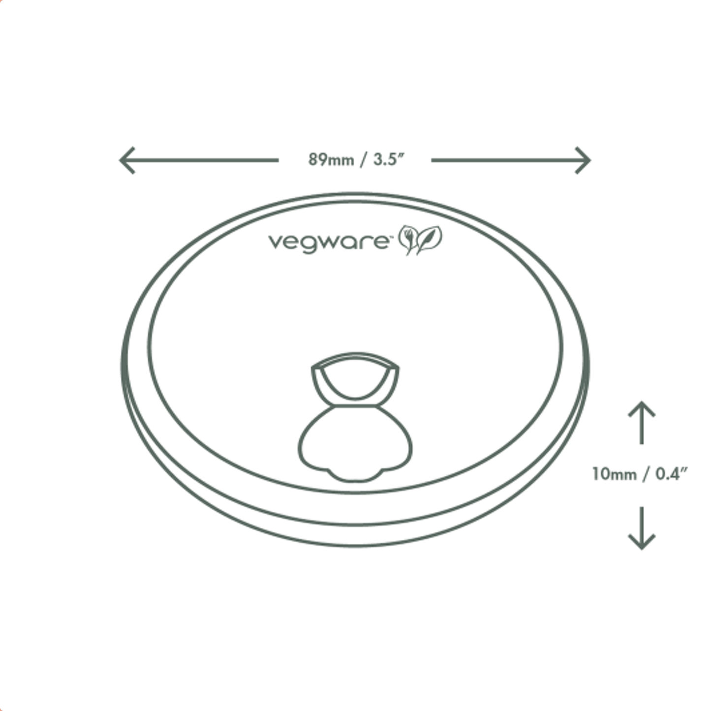 NEW - Vegware Compostable 12 & 16oz Paper Hot Cup Lids - Case of 1000 - 89 Series