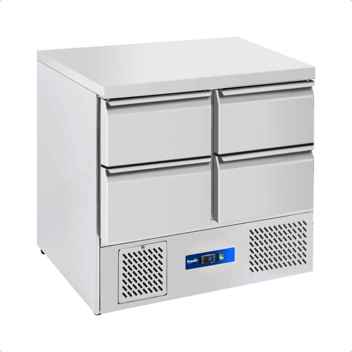 Prodis EC-4DSS 4 Drawer Compact Saladette Counter, Flat Top