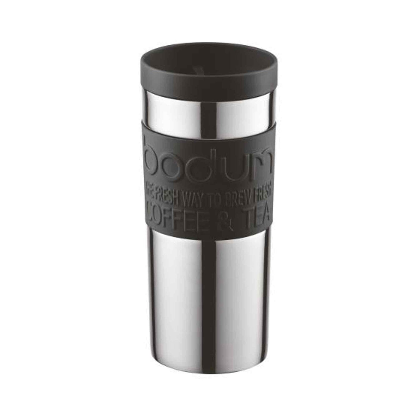 Bodum Travel Coffee Mug - Stainless Steel - 0.35l - 12oz - Push On Lid