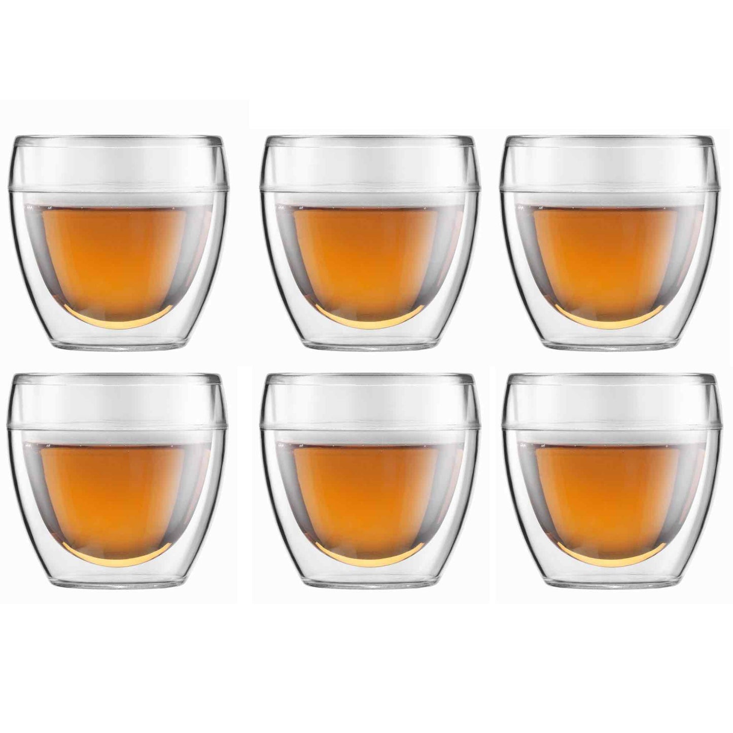 Bodum Pavina Plastic Double Wall Coffee Cup - 0.25l / 8oz - Pack of 6