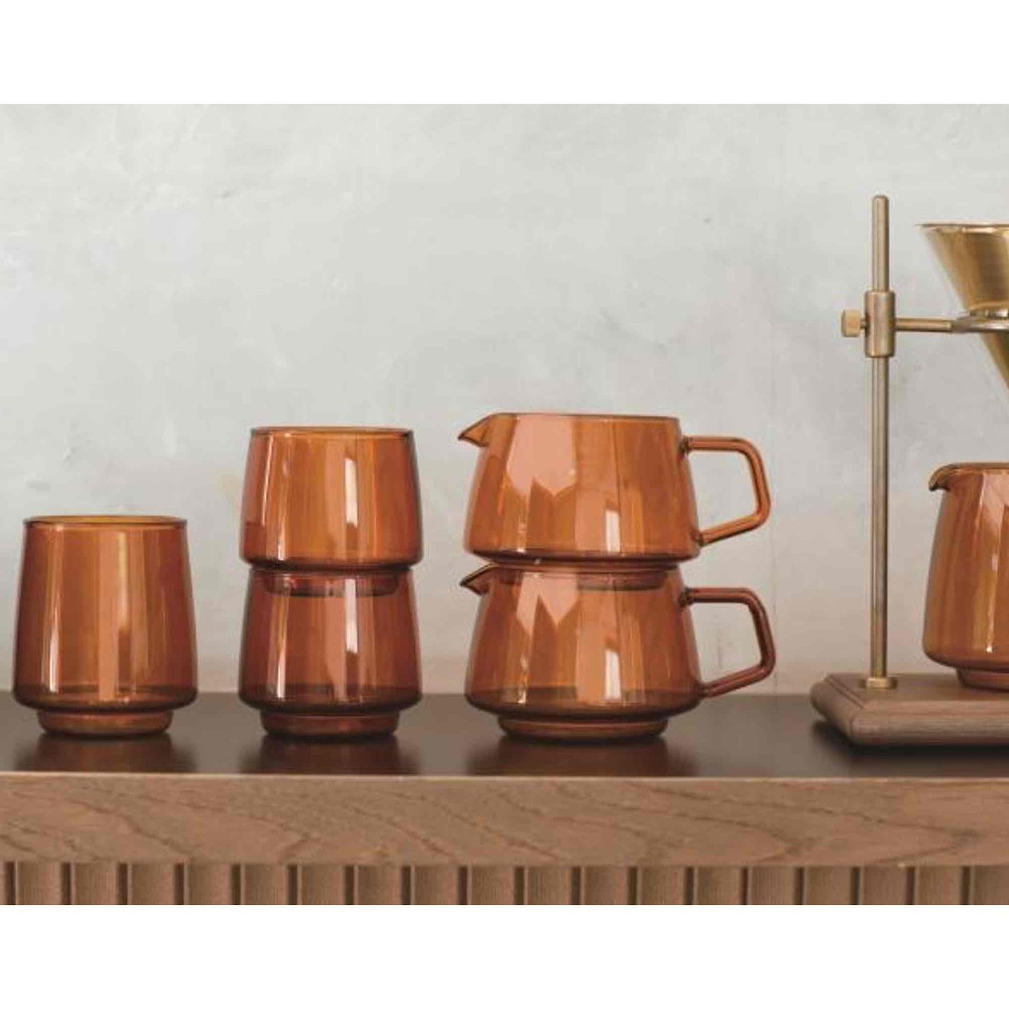 Kinto Sepia Coffee Jug - 300ml - Amber - For 2 Cup Drippers