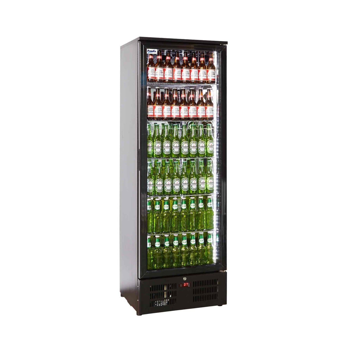 Prodis NT10-HC Single Door Black Finish Upright Bottle Cooler
