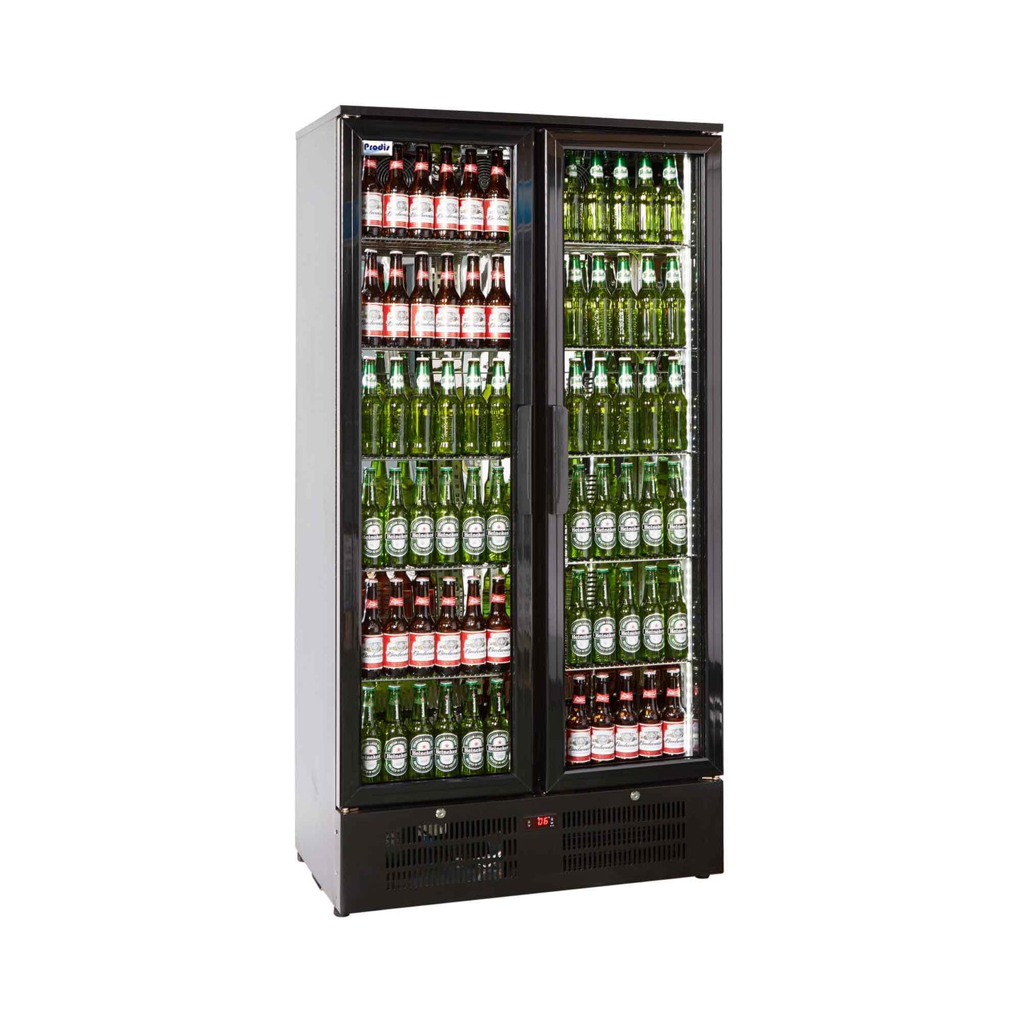 Prodis NT20-HC Double Door Black Finish Upright Bottle Cooler