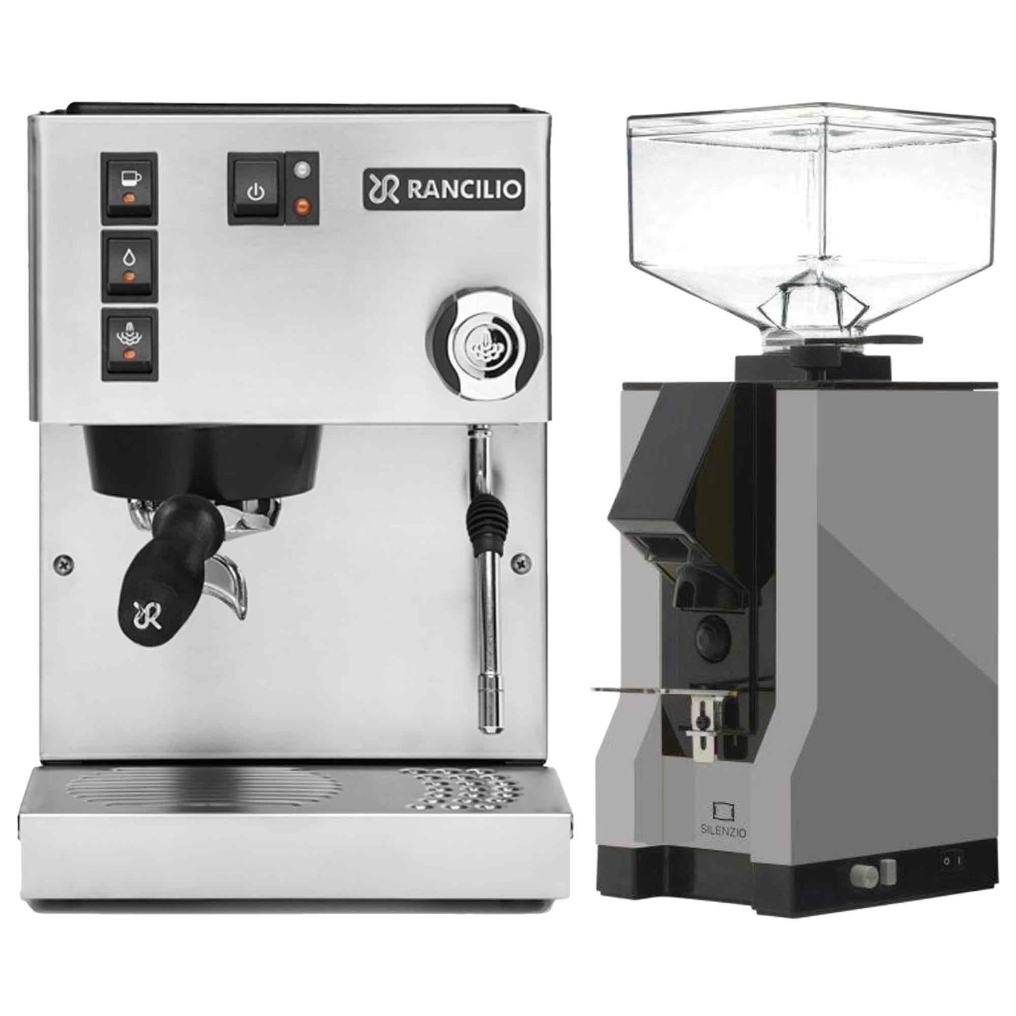 Rancilio Silvia E V6 Home Espresso Machine + Eureka Silenzio Grinder Package