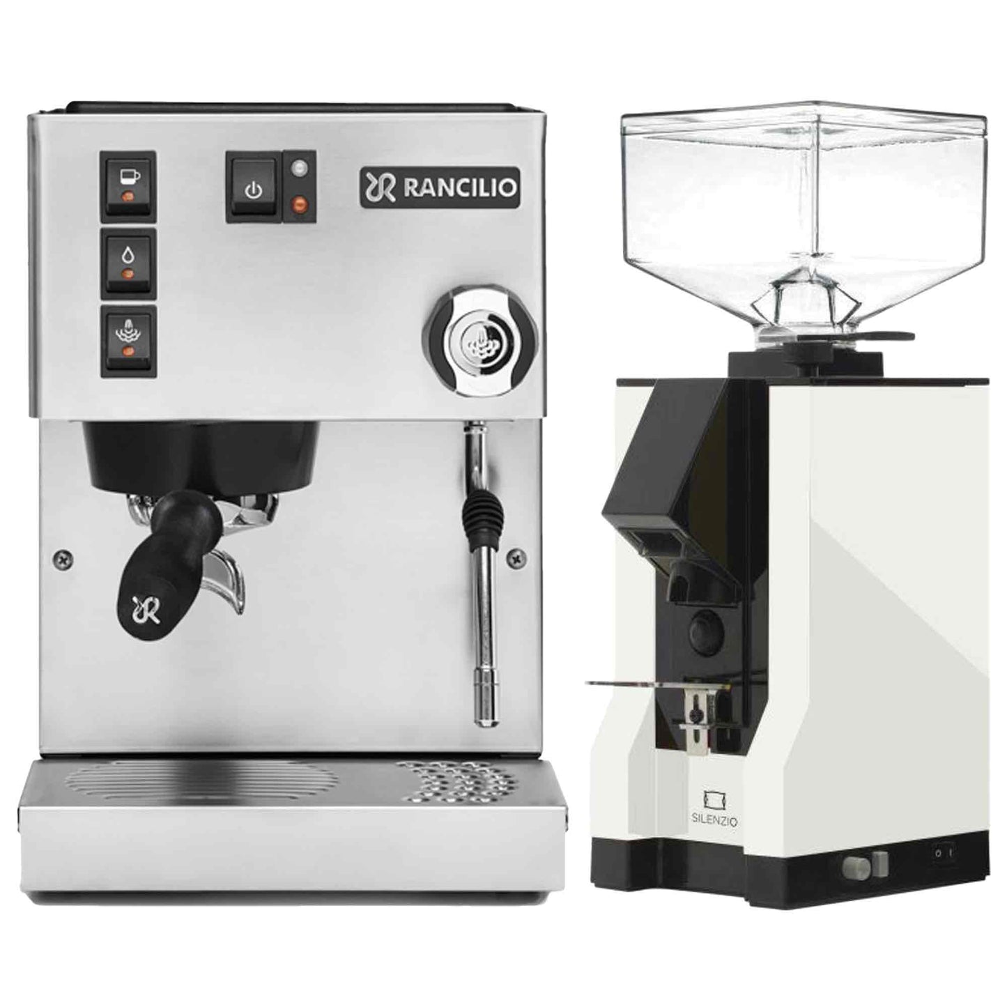 Rancilio Silvia E V6 Home Espresso Machine + Eureka Silenzio Grinder Package