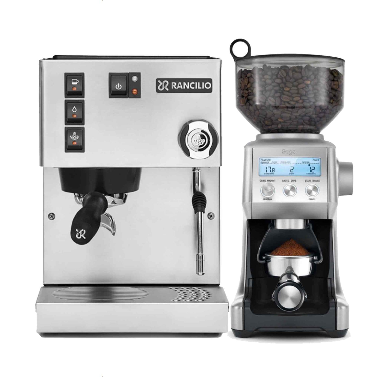 Rancilio Silvia E V6 Home Espresso Machine + Sage Smart Grinder Pro Package