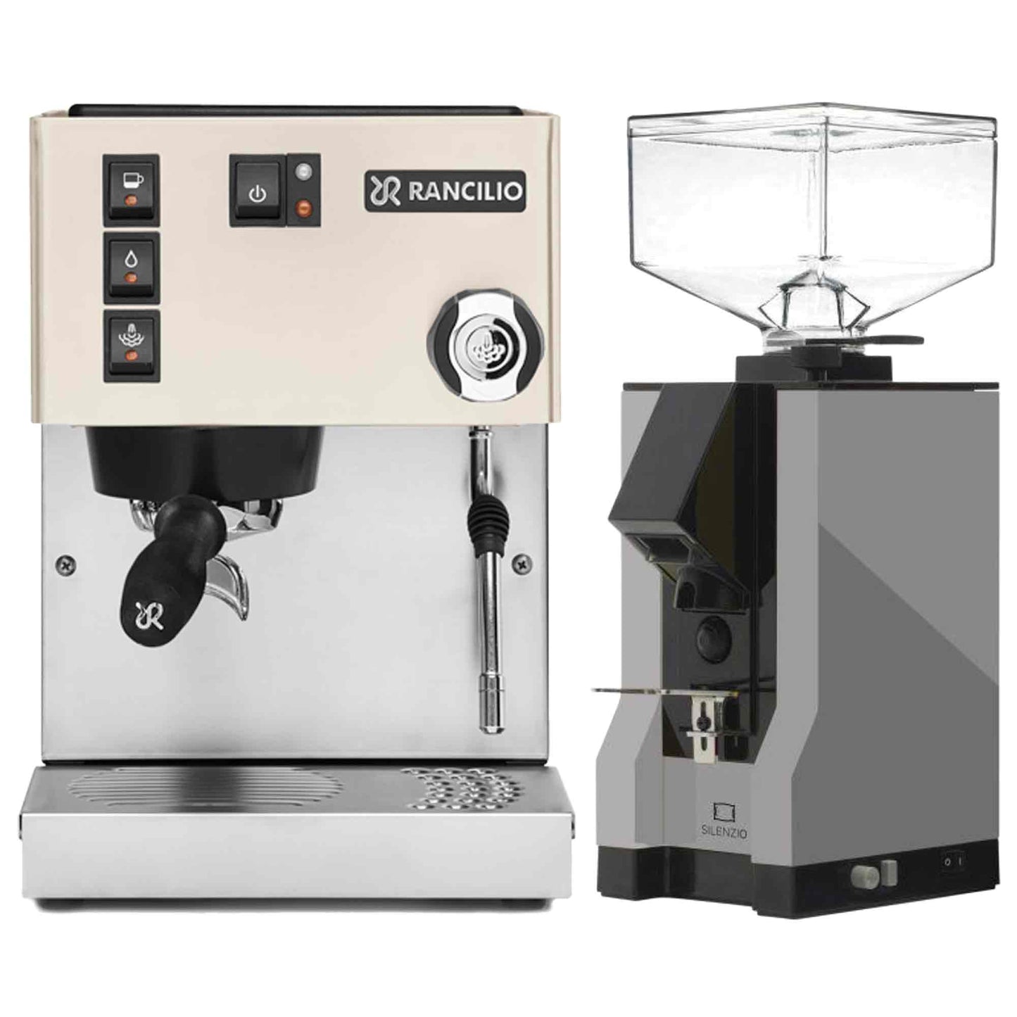 Rancilio Silvia E V6 Home Espresso Machine + Eureka Silenzio Grinder Package