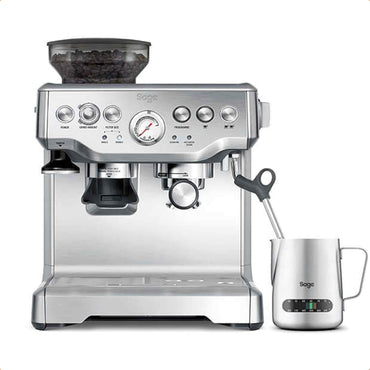 Sage Barista Express Espresso Machine - Silver - With Temp Control Milk Jug