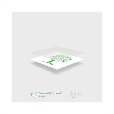 Vegware 4oz White Compostable Single Wall Hot Cups - Green Tree - Case of 1000