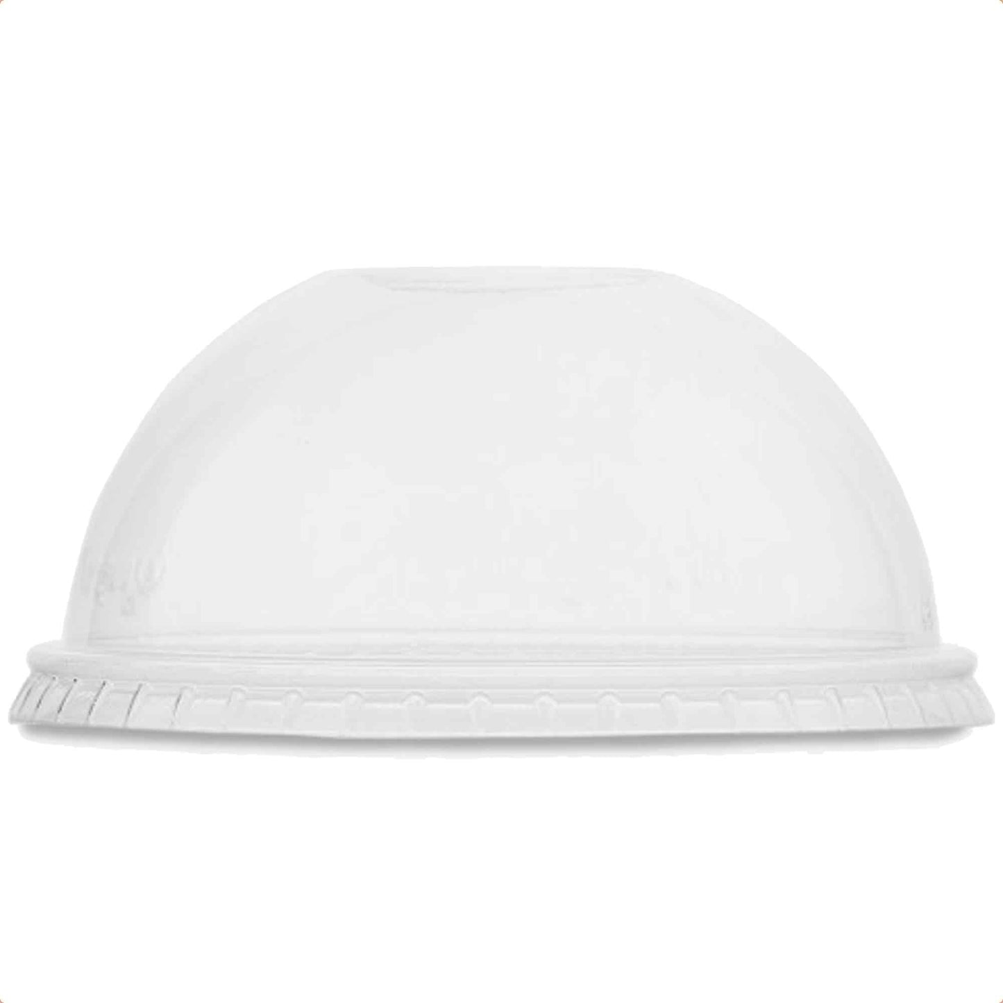 Vegware Plant-Based 96-Series PLA Dome Lid, Straw Hole - Case of 1000
