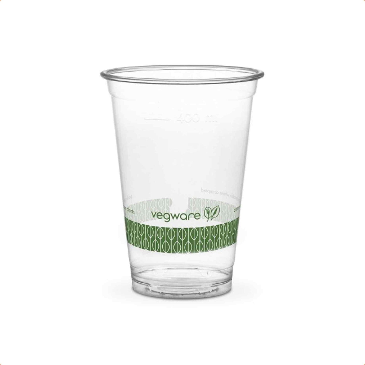 Vegware Plant-Based 16oz / 400ml PLA Cold Cup, 96-Series - Case of 1000