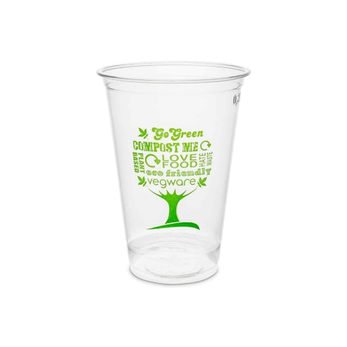 Vegware Plant-Based 9oz PLA Cold Cup, 76-Series - Green Tree - Case of 1000