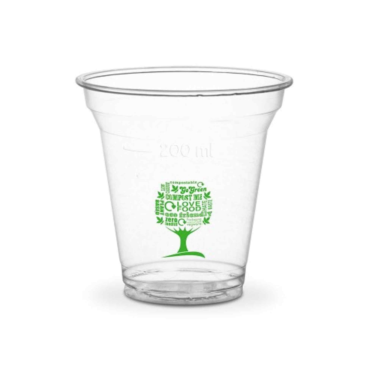 Vegware 10oz / 200Ml CE PLA Cold Cup, 96-Series - Green Tree - Case Of 1000