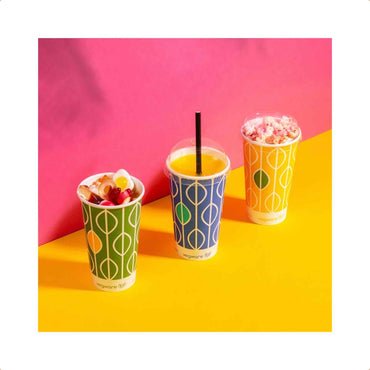 Vegware Plant-Based 12oz Paper Cold Cup, 76-Series - Hula- Case of 1000
