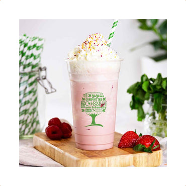 Vegware Plant-Based 20oz PLA Cold Cup, 96-Series - Green Tree - Case of 1000