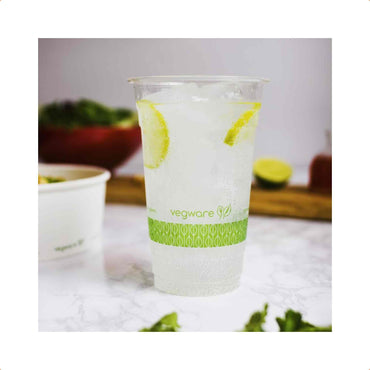 Vegware Plant-Based 20oz PLA Cold Cup, 96-Series - Case of 1000