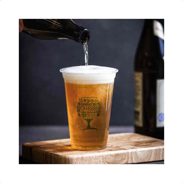 Vegware Plant-Based 16oz / 400ml PLA Cold Cup, 96-Series - Green Tree - Case of 1000