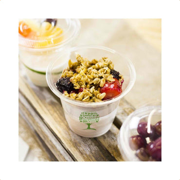 Vegware Plant-Based 9oz PLA Cold Cup, 96-Series - Green Tree - Case of 1000