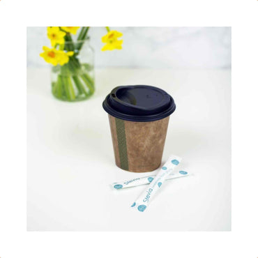 Vegware 10oz Kraft Compostable Single Wall Hot Cups - Case of 1000