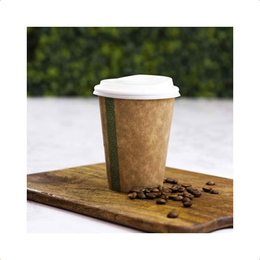 Vegware 12oz Kraft Compostable Single Wall Hot Cups - Case of 1000