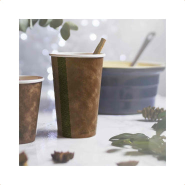 Vegware 16oz Kraft Compostable Single Wall Hot Cups - Case of 1000